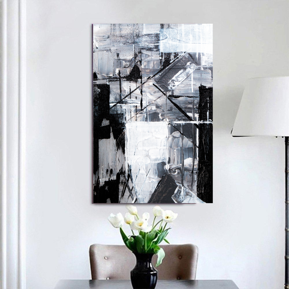 Schilderij Monochrome Abstract (Canvas)